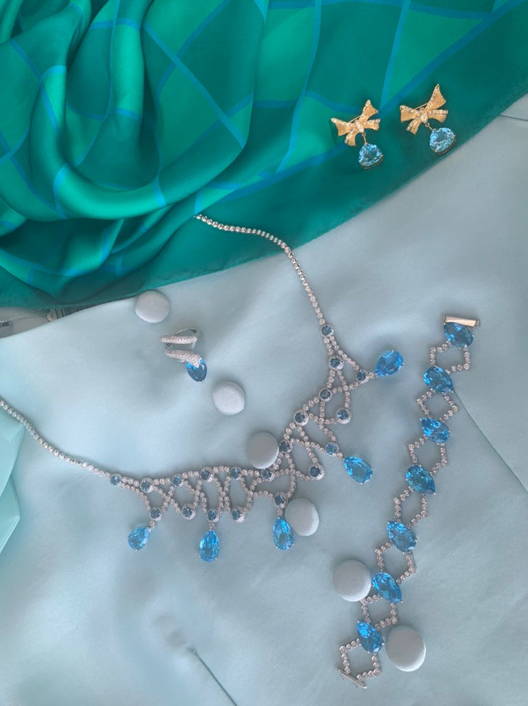 blue topaz set jewellery
